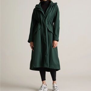 Quince Rain Jacket Dark Green Trench Coat